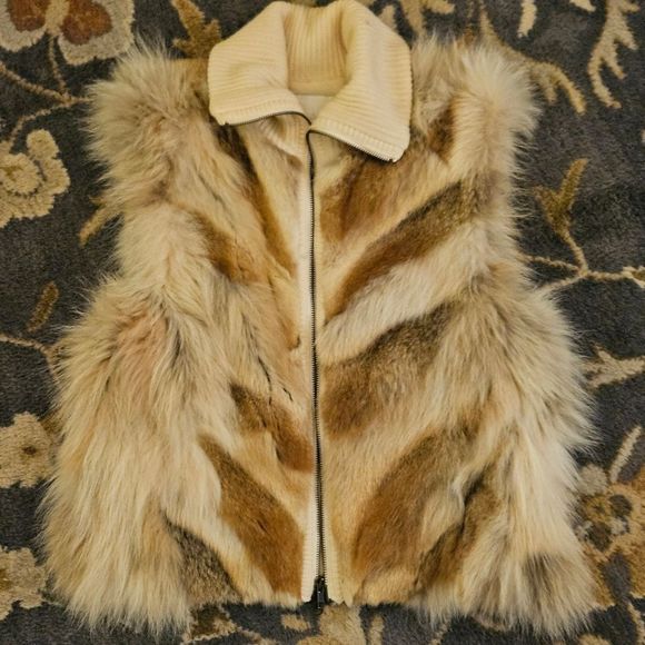 Adam Lippes coyote fur vest medium full zip - Picture 5 of 9